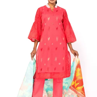Watermelon Printed Voile Shalwar Kameez Set