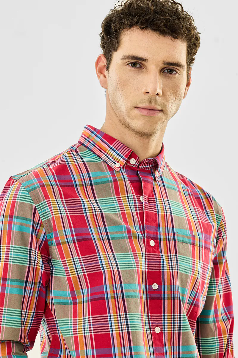 100% Cotton Checks Regular Fit Shirt
